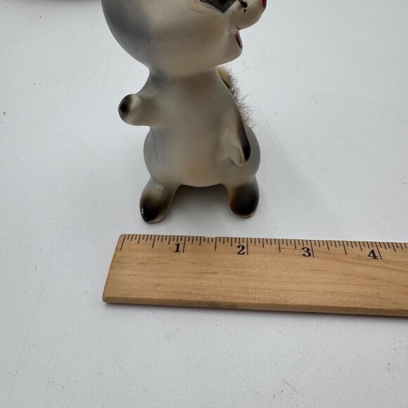 Enesco Japan Vintage Ceramic Raccoon Figurine Fur Tail Robby the Furry Raccoon p - Picture 11 of 11